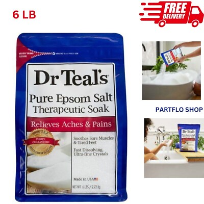 #ad Dr Teal#x27;s Pure Epsom Salt Soak Therapeutic Fragrance Free 6 lbs $9.99