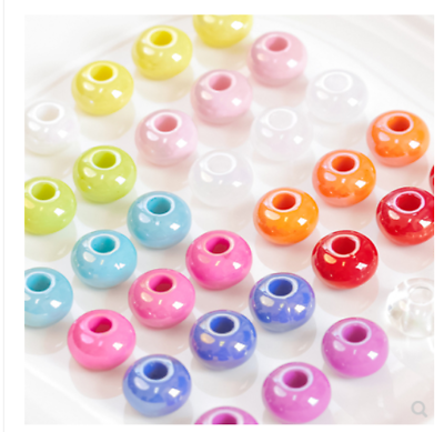 #ad new 100pcs color Acrylic large hole resin beads Jewelry Making accessories $30.99