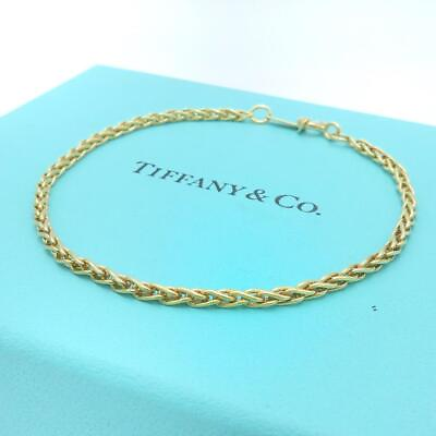 #ad Tiffany Yellow Gold Spike Chain Bracelet HJ6 $2291.86