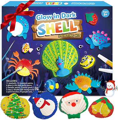#ad Kids Sea Shell Painting Kit Arts amp; Crafts Gifts for Girls Boys Glow in the Dark $26.77