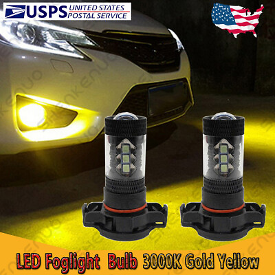 #ad For Subaru XV Crosstrek 2013 2014 2PC Golden Yellow 5202 LED Fog Light Bulbs 80W $15.39