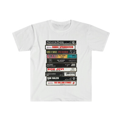 #ad 80s Rock Cassettes T Shirt Retro Vintage Band Music Tapes Gift for Him Her Tee $19.55