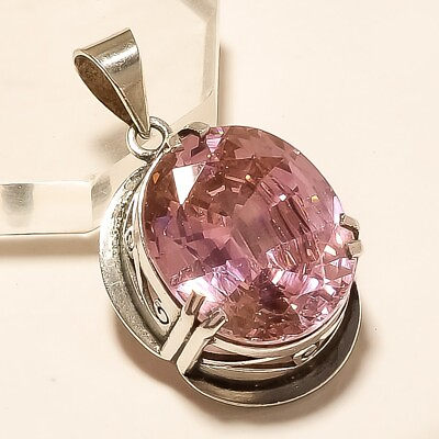 #ad Natural Brazilian Pink Topaz Pendants 925 Sterling Silver Christmas Fine Jewelry $36.85