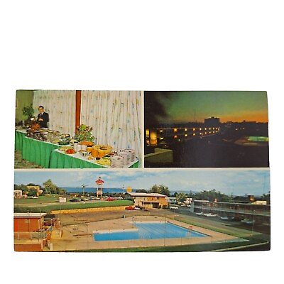 #ad Postcard Venice Motel And Restaurant Multiview Hagerstown Maryland Chrome $6.99