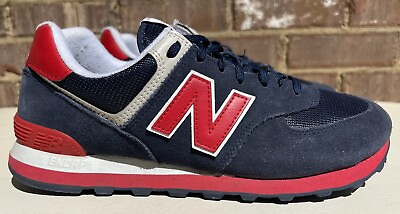 #ad New Balance 574 Classic Shoes Mens Size 10.5 US Running Gym Red White Blue Suede $34.99