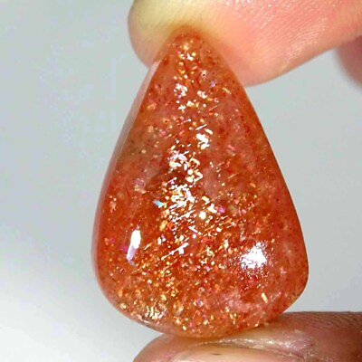 #ad 27.20Cts Golden Sunstone Cabochon Loose Gemstone Natural Pear 17x27x7mm $9.99