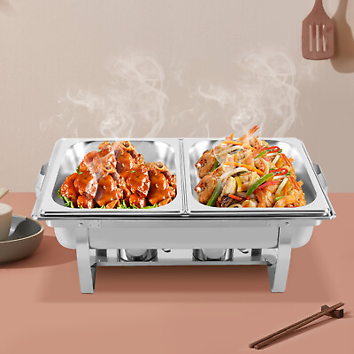 #ad CATERING STAINLESS STEEL CHAFER CHAFING DISH SETS 9.51QT FOR PARTY $49.88