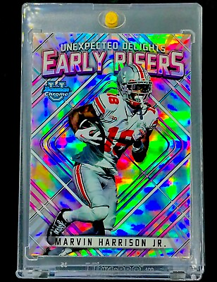 #ad MARVIN HARRISON JR. ROOKIE REFRACTOR Holo SP Insert RC Card OHIO STATE $48.99
