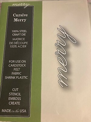 #ad Cursive Merry Words Metal Die Cut Christmas Poppystamps style 967 $5.99