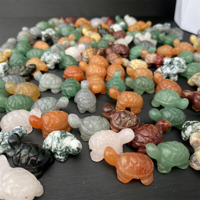 #ad 50pcs wholesale Mix Natural Quartz Crystal turtle Carved mini crystal skull gift $127.50