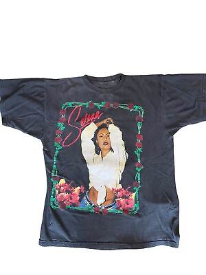 #ad SUPER RARE Vintage Large Selena T Shirt 2 sided Black W Images 1995 96 NICE $1500.00