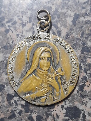 #ad Vintage St Theresa Double side Medal $13.00