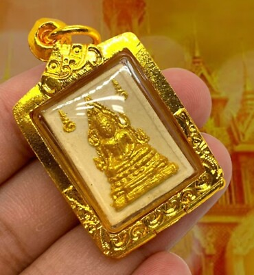 #ad Amulet Phra Kham Khao LP Ruesi Lingdam Wat Tha Sung Thai Buddha Pendant Sacred GBP 24.25