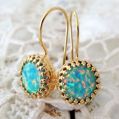 #ad Earrings 18K Jewelry Dangle Drop Gold Filled Anniversary Opal Hook Trendy $6.39
