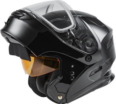 #ad MD 01S Modular Flip Up Helmet Snow Street Gmax Gloss Black Dual Pane Shield $99.99