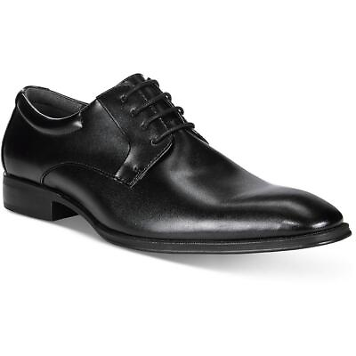#ad Alfani Mens Andrew Black Faux Leather Derby Shoes Flats 10 Medium D BHFO 4342 $43.99