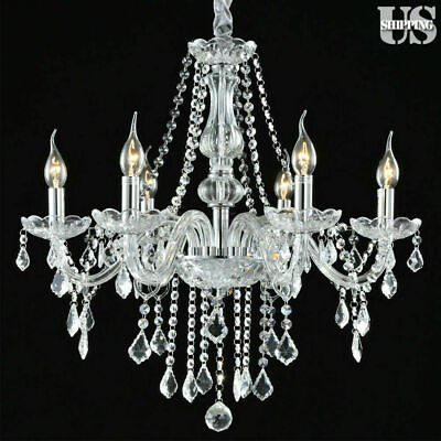 Modern Elegant Crystal Glass Chandelier Pendant Ceiling Lighting Fixture 6 Light $67.99