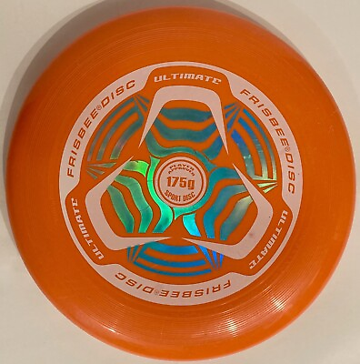 #ad Wham O Ultimate Frisbee Disc 175g College Sport Gift Orange Iridescent Graphics $14.00
