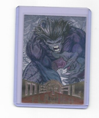 #ad 1995 Marvel Metal Silver Flasher FOIL Parallel Card BEAST #1 X MEN $6.99