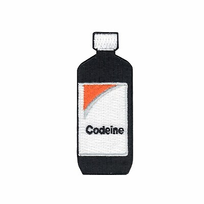 #ad Codeine Bottle Emoji Motif Iron On Embroidered Applique Patch $10.99