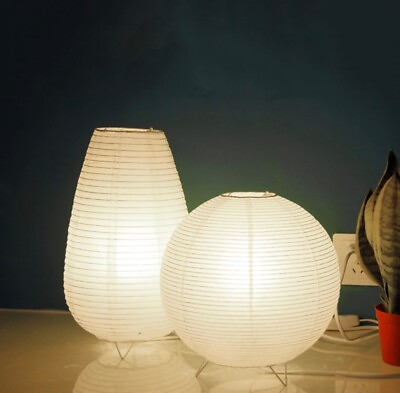 #ad Akari Noguchi Yong Table Lamp Rice Paper Lantern Desk Light for Bedroom $14.99