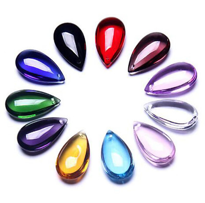 #ad #ad 100pcs Smooth Oval Waterdrop Crystal Prism 38mm Pendant Chandelier Lighting Part $33.18