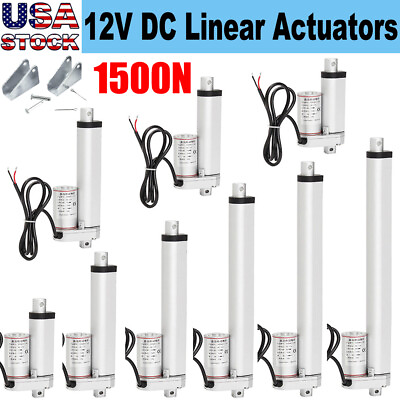 #ad 2quot; 18quot; Inch Stroke Linear Actuator 1500N 330lbs Pound Max Lift 12V Volt DC Motor $39.99