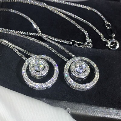 #ad 925 Silver Cubic Zircon Necklace Pendant Luxury Women Wedding Jewelry 1Pc C $3.77