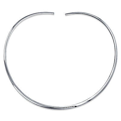 #ad Classic Simple Slider Choker Collar Necklace Silver Sterling 238MM $59.99