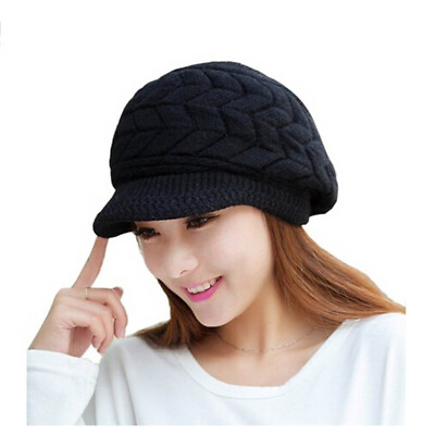 #ad Beret Hats Women Womens Snow Cap Autumn And Double Layer Miss $10.82