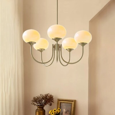 #ad Chandelier Lamp Luxury Glass Pendant Light Living Room Decor White 5 Heads US $62.99