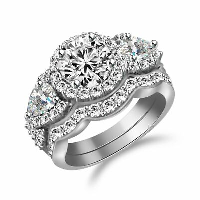 #ad Vintage Style Engagement Wedding Ring set Solid 10K Gold $1190.79
