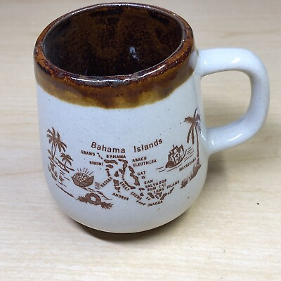 #ad Vintage Bahama Islands Small Coffee Mug Brown $3.85