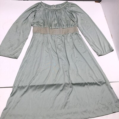 #ad Vintage 60s Dress Toni Todd Sz S M Mint Green Polyester Mod MCM Flowy Silky * $13.80