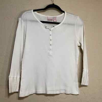 #ad Xhilaration Womens Shirt Large White Long Sleeve $13.49