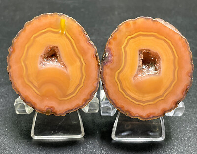 #ad A Pair of Warring States Agate China Crystal Cave Natural Colorful 58g PMX026 $49.88