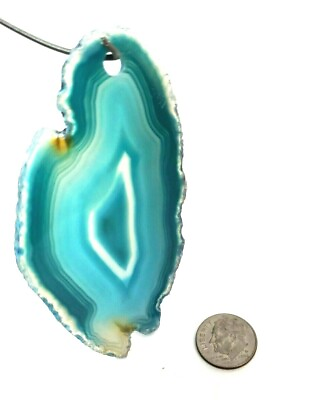 #ad Pendent Agate Slice Polished Crystal Quartz Very Nice color $13.88