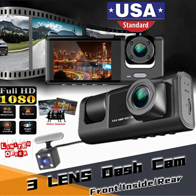 #ad HD 1080P 3 Lens Dash Cam Video Recorder Car Camera DVR G Sensor Night Version EP $26.08