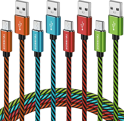 #ad Micro USB Cable 10FT 4 Pack Long Android Charger Cable Nylon Braided Cell Phone $16.99