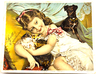 #ad Scott#x27;s Emulsions The Little Pets Scottamp; Bowne Victorian Trade Card $14.50