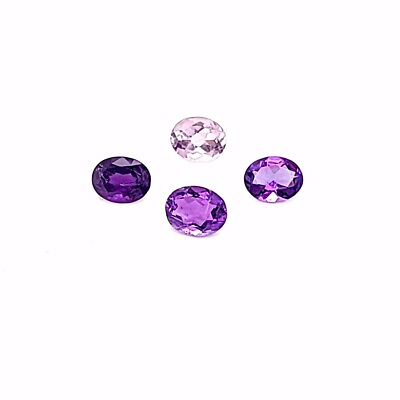 #ad 4 Amethyst Oval Gemstones 10x8mm 9.3 carats total $20.00