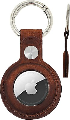 #ad Crazy Horse Genuine Leather Airtag Case Cover Air Tag Keychain Keyring Key Ring $11.95
