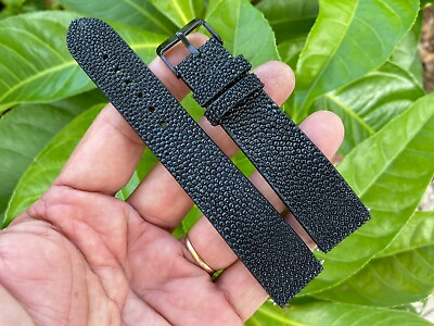 #ad 26mm 25 24mm 23 22mm 21mm 20mm 19 18 16 Black Stingray Leather Watch Strap Band $36.00