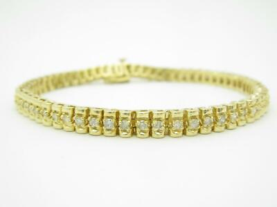 #ad 14k Yellow Gold Prong Set Diamond Tennis Bracelet 1.86ct tw 7.5quot; L 18.4 Gr Gift $2250.00