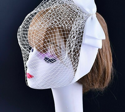 #ad Cut Edge Beaded Bride Head Covering Veils Polyester Simple Blusher Headwear Veil $15.99