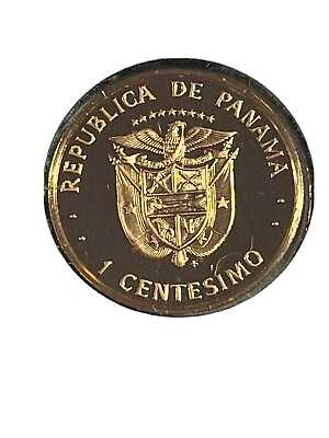 #ad 1975 Panama 1 Centesimo Proof Coin Low Mintage Urraca $20.00