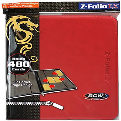 #ad 12 Pocket Trading Card Albums Accommodates 480 cards Red $47.99