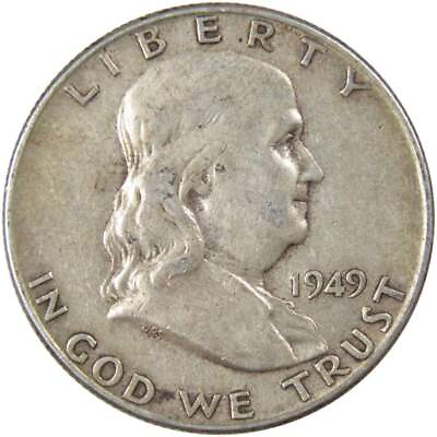 #ad 1949 Franklin Half Dollar AG About Good 90% Silver 50c US Coin Collectible $17.99