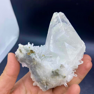 #ad 386G Beautiful Natural White Calcite Quartz Crystal Cluster Mineral Specimen $109.00