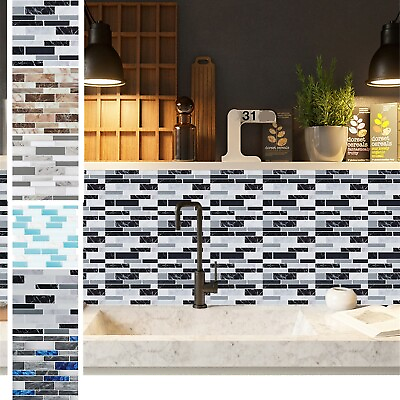 #ad 20PCS Self Adhesive Mosaic Brick Tile 3D Sticker Kitchen Bathroom Wall Stickers $8.34